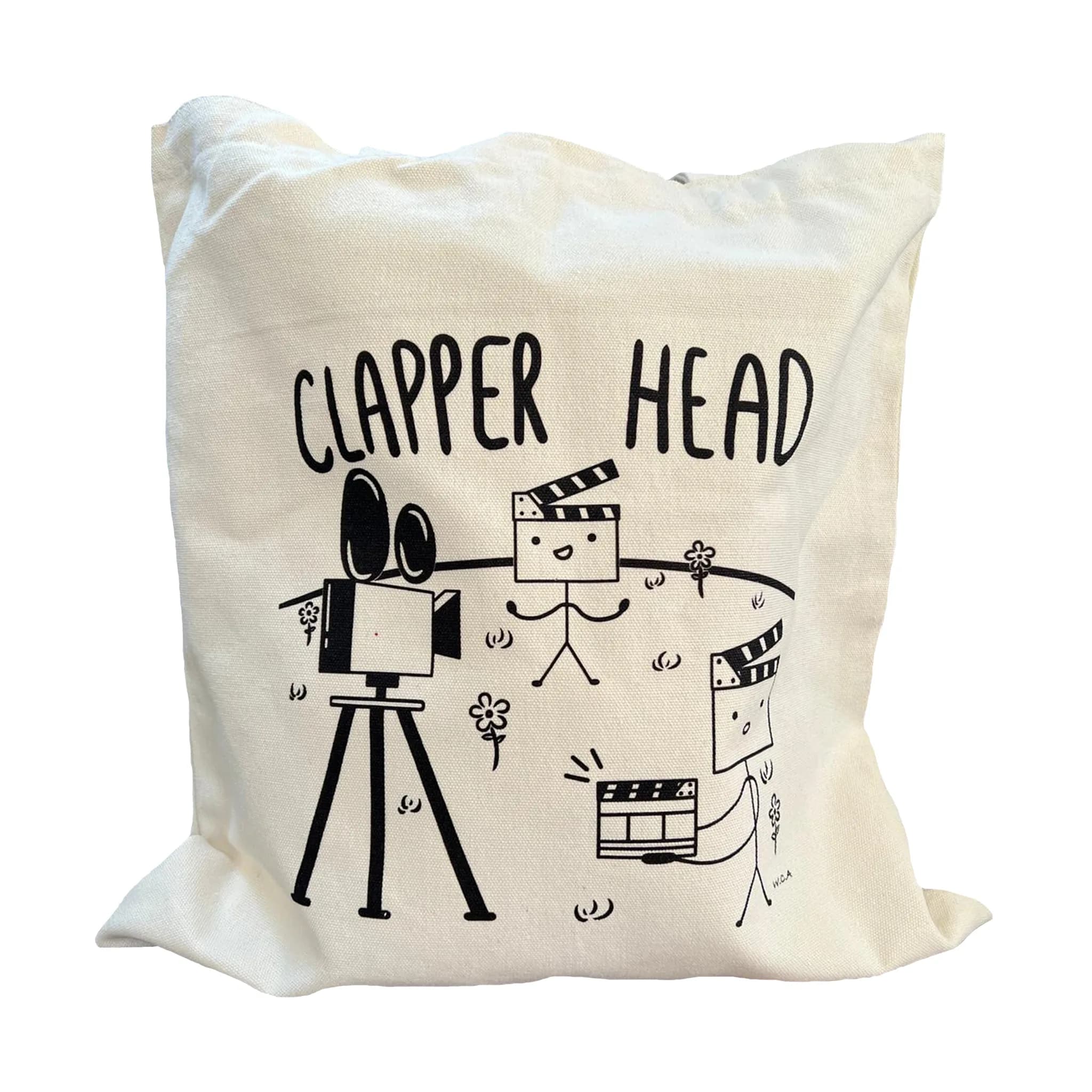 Clapper Head Tote Bag with Longer Carry Straps - Beige