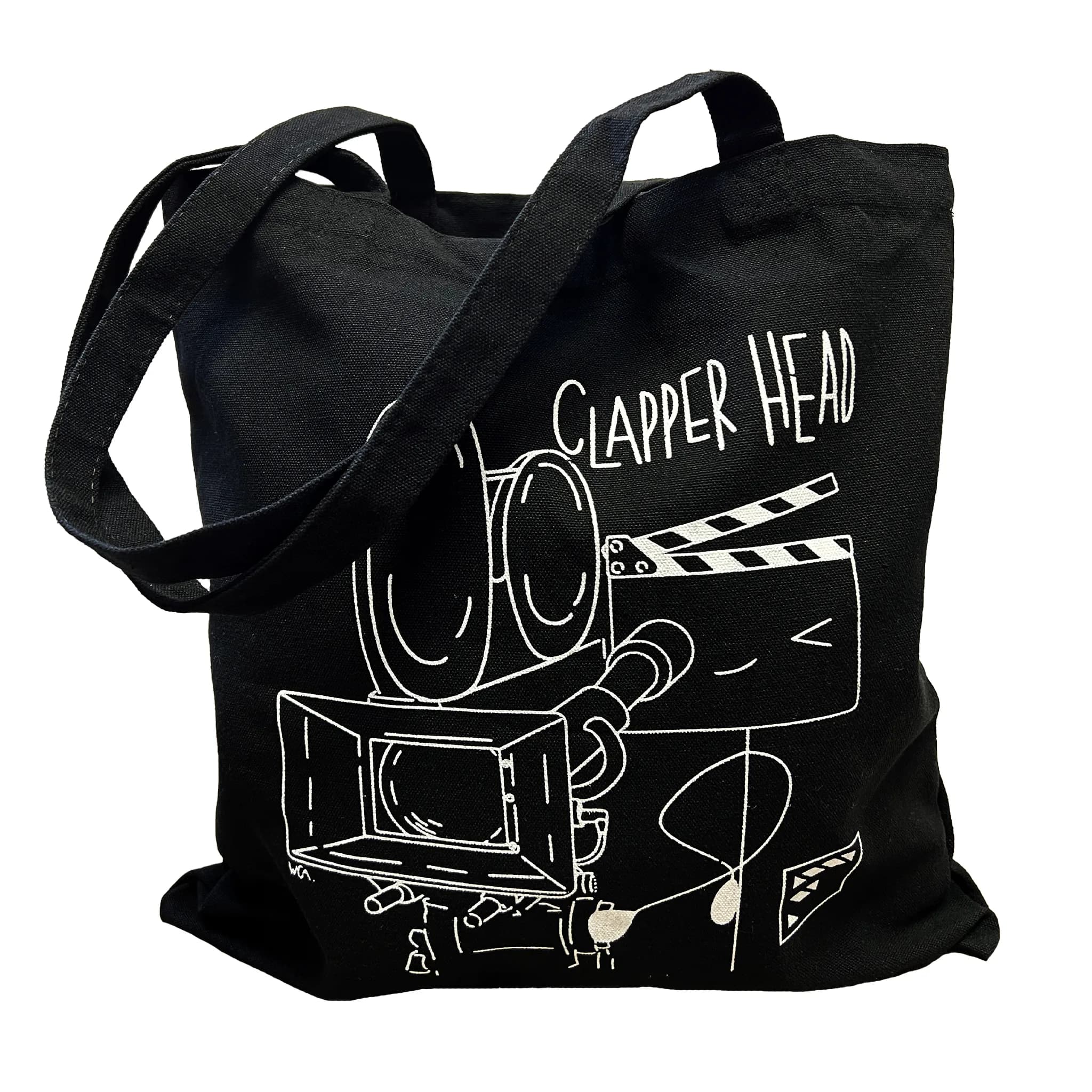 Clapper Head Tote Bag with Longer Carry Straps - Black